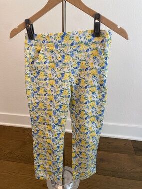 Janie and Jack Yellow and Blue Floral Pants  - EUC
